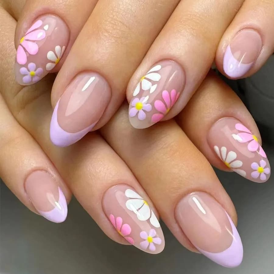 24 ШТ Фиолетовый французский маникюр Пресс detail 2